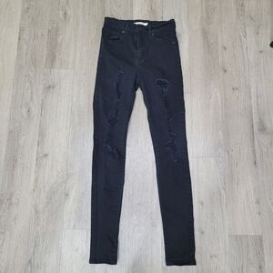 Levi's 2018 Black Label Mile High Super Skinny Ripped Jeans Size: W25 L30